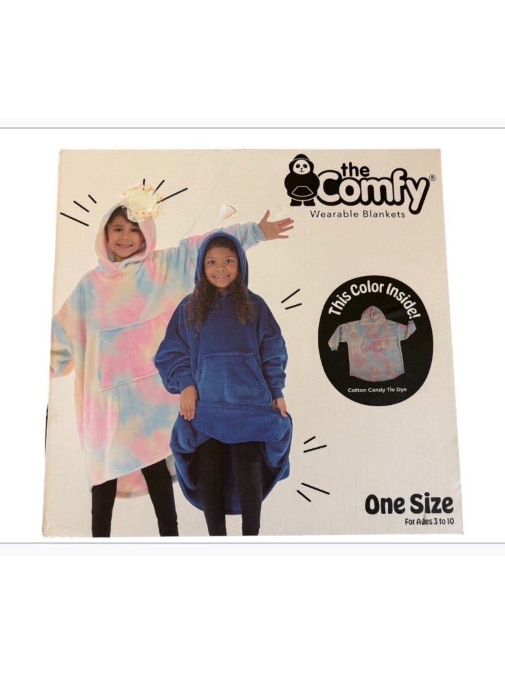The Comfy Wearable Blanket Is New In The Box Cotton Candy Tie Dye One Size 3-10